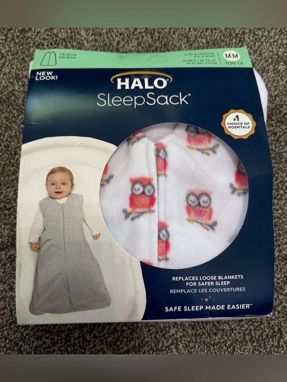 Halo Sleepsack 6-12 Months M Tog 1.5 Fleece